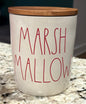 New Rae Dunn 5” ceramic MARSHMALLOW canister (red writing)