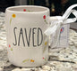 New Rae Dunn white floral ceramic coffee mug SAVED