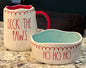New Rae Dunn ceramic Christmas mug and bowl set DECK THE PAWS & HO HO HO