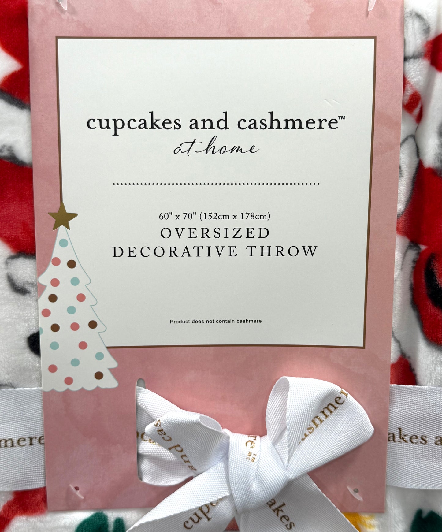 New Cupcakes and Cashmere Vintage Santa oversized Christmas throw blanket 60x70