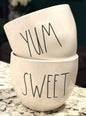 Rae Dunn ceramic 2-piece small bowl set YUM/SWEET
