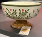 New Made in India ceramic green flower and heart large raised base fruit bowl