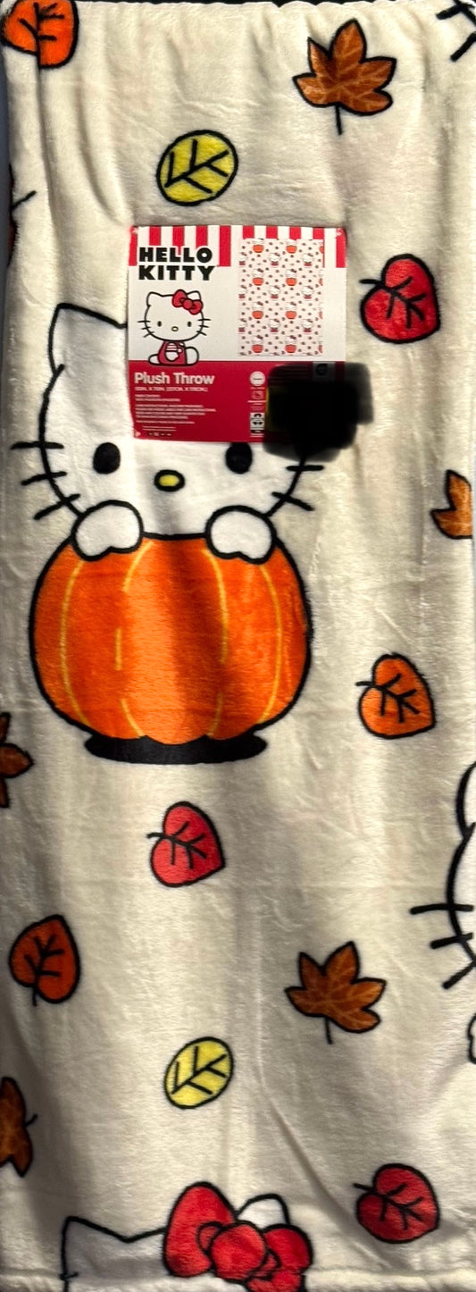 New fall Hello Kitty Pumpkin  throw blanket 50x70