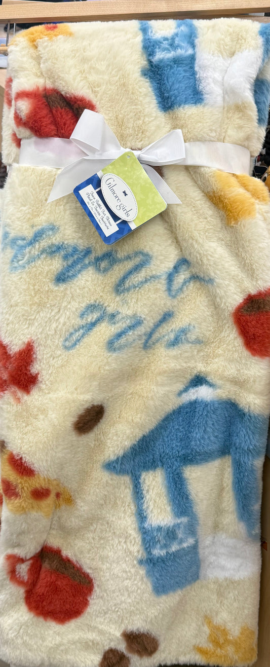 New faux fur Gilmore Girls fall throw blanket/bedding 50x70