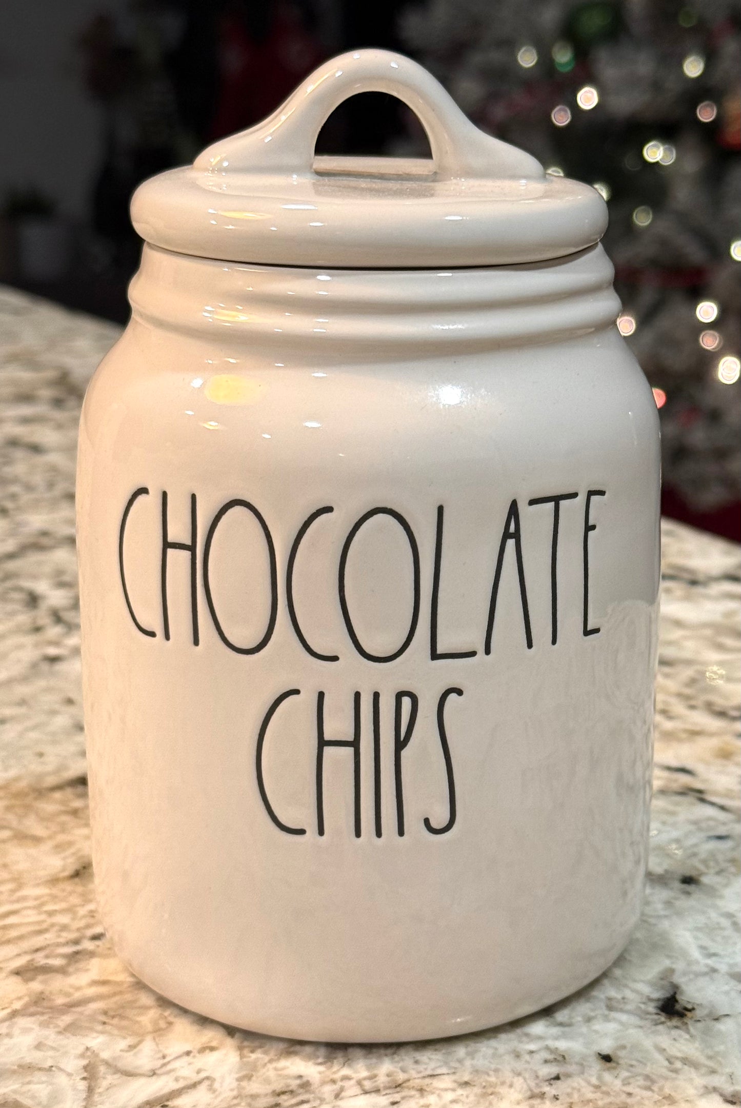 New Rae Dunn ceramic 6” CHOCOLATE CHIPS canister