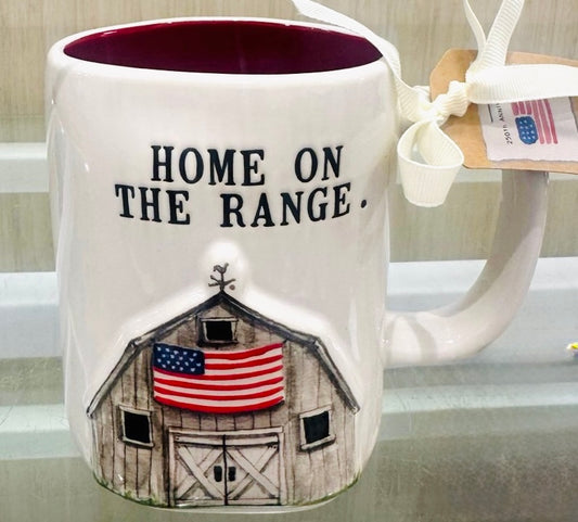New Rae Dunn barn ceramic coffee mug HOME ON THE RANGE