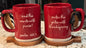 New Rae Dunn red iridescent ceramic coffee mug ENTER HIS GATES WITH THANKSGIVING AND COURTS WITH PRAISE!