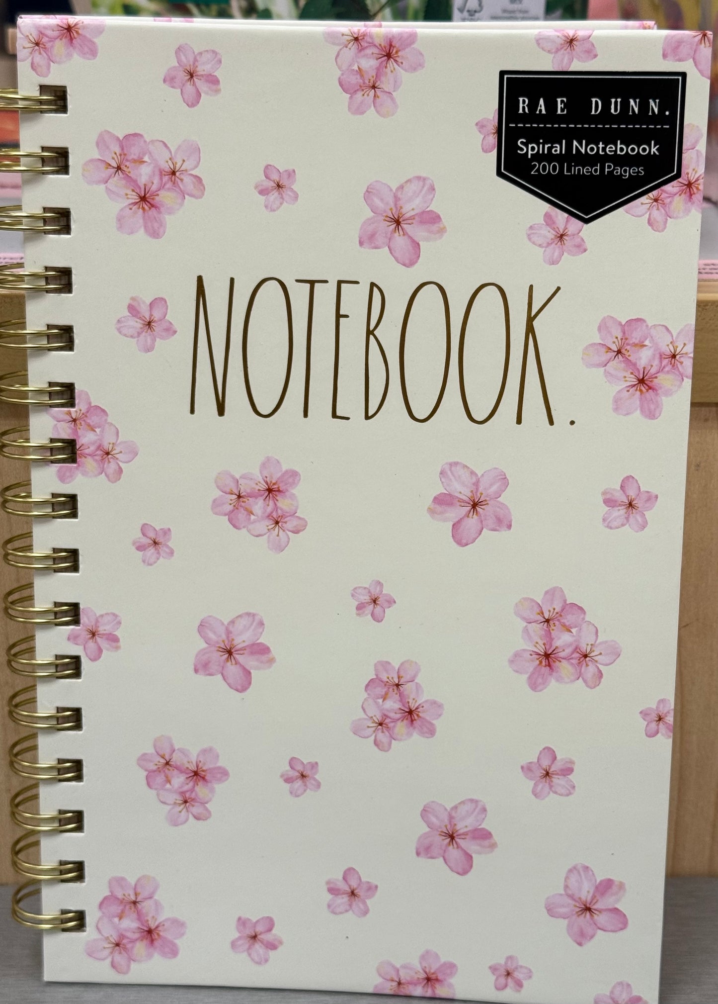 New Rae Dunn PINK FLORAL 5x7 spiral lined NOTEBOOK