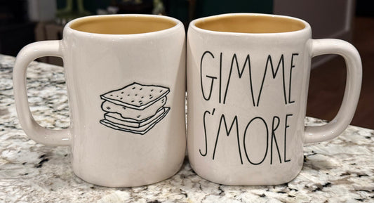 New Rae Dunn white ceramic coffee mug GIMME S’MORE