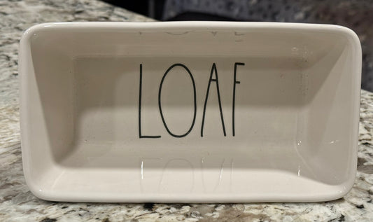 Rae Dunn white ceramic baking pan 7.5x4 LOAF