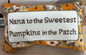 New fall floral needlepoint hook throw pillow NANA TO THE SWEETEST PUMPKINS IN THE PATCH 9x16