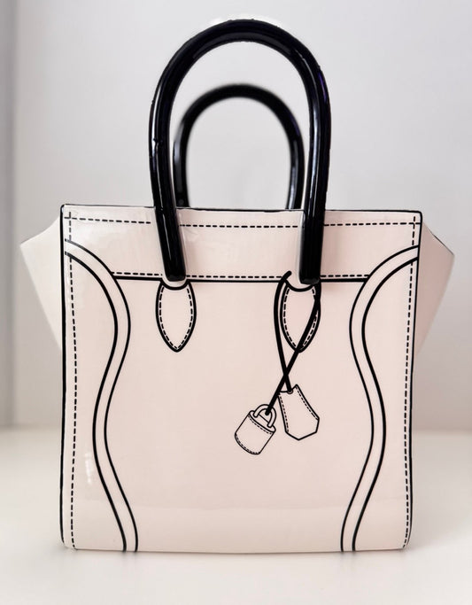 New ceramic white/black handbag purse vase