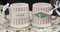 New Rae Dunn x Harry Potter ceramic pink striped coffee mug MONEY DUKES/SWEET TREATS