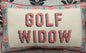 New pink needle point throw pillow 9x15 GOLF WIDOW