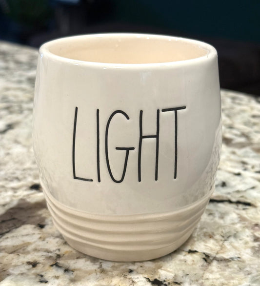 New Rae Dunn small ceramic LIGHT candle