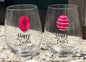 New Rae Dunn pink Easter egg glass set HAPPY EASTER