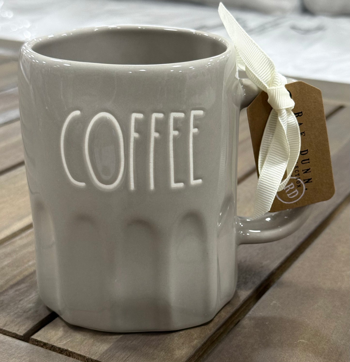 New Rae Dunn taupe ceramic coffee mug COFFEE