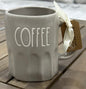 New Rae Dunn taupe ceramic coffee mug COFFEE