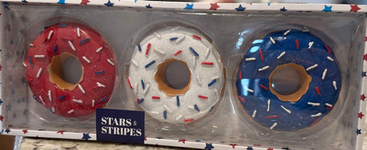 New Stars & Stripes resin red, white, blue July 4th donut decor