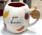 New Rae Dunn white ceramic fall coffee mug GIVE THANKS