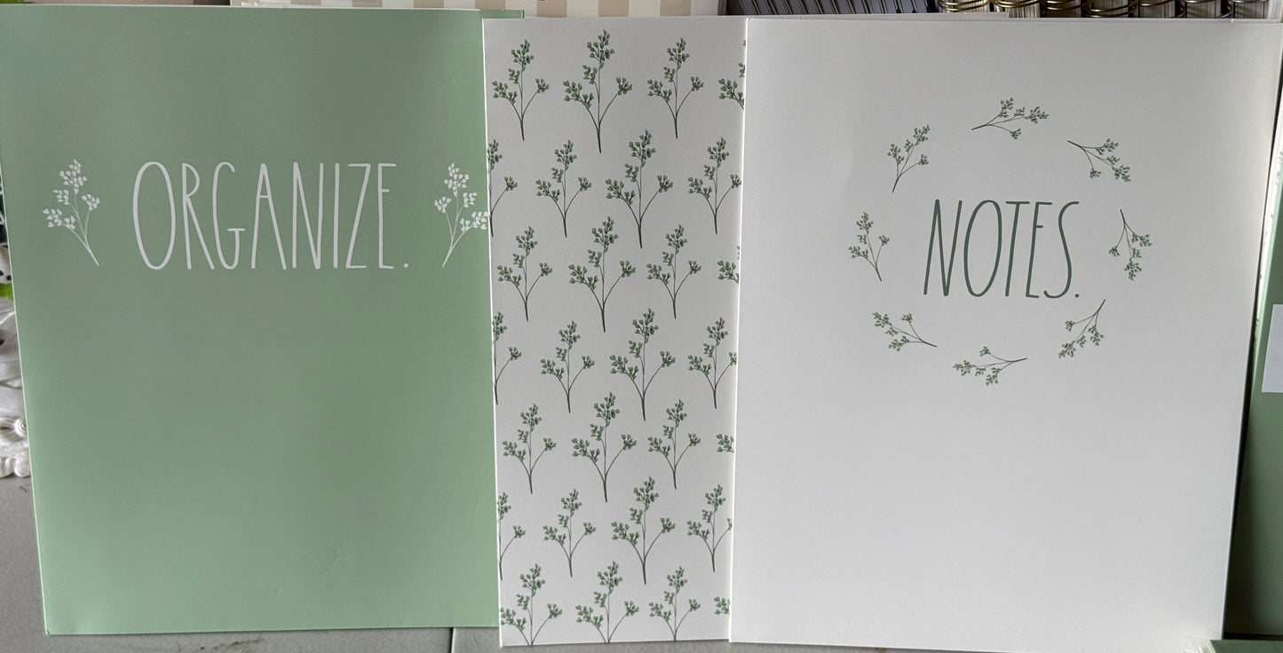 New Rae Dunn stationary-  9 pack file folders set 3 of each design/color ORGANIZE