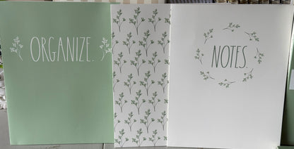 New Rae Dunn stationary-  9 pack file folders set 3 of each design/color ORGANIZE