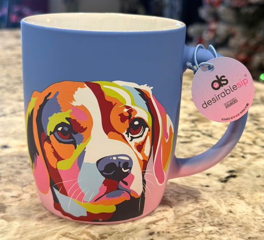 New soft touch dog face coffee mug-beagle