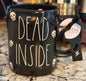 New Rae Dunn black ceramic Halloween coffee mug DEAD INSIDE