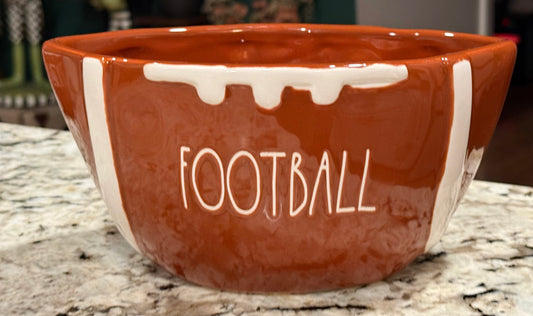 New Rae Dunn ceramic FOOTBALL shaped serving bowl