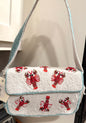 New Made in India beaded lobster print purse/tote 9x5.5