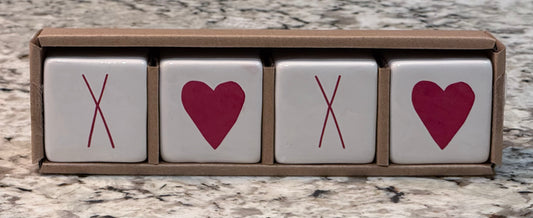 Rae Dunn white ceramic Xoxo 💋 decor blocks