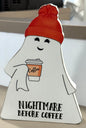 New Halloween wood ghost statue NIGHTMARE BEFORE COFFEE
