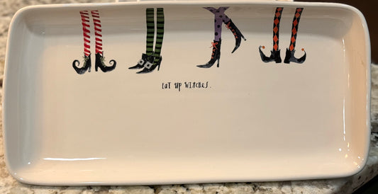 New Rae Dunn ceramic Halloween ceramic  Witches Legs Collection serving platter