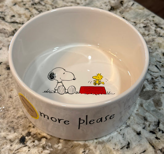 New Rae Dunn x Peanuts Snoopy bowl 6” MORE PLEASE