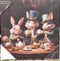 New Design District canvas art  12x12 Easter Bunny party picture -top hat style