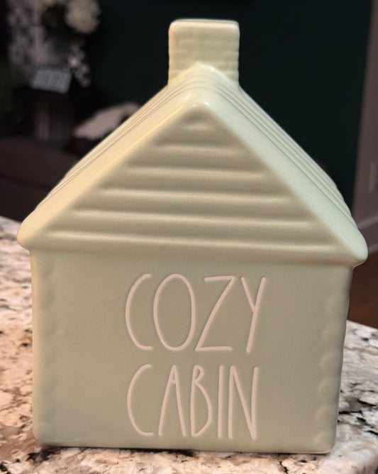 New Rae Dunn green ceramic 8” fall decor COZY CABIN