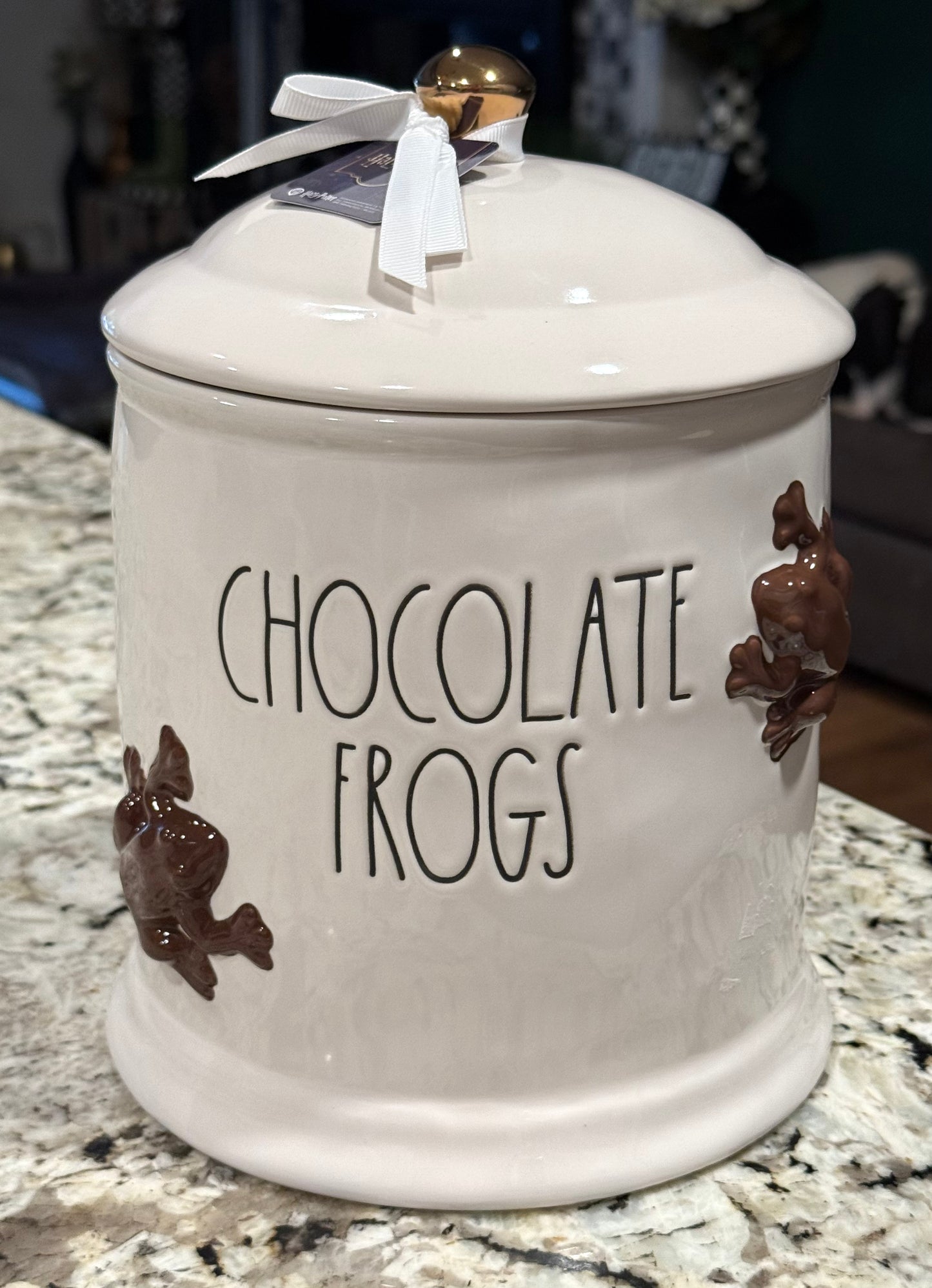 New Rae Dunn x Harry Potter ceramic CHOCOLATE FROGS large canister cookie jar