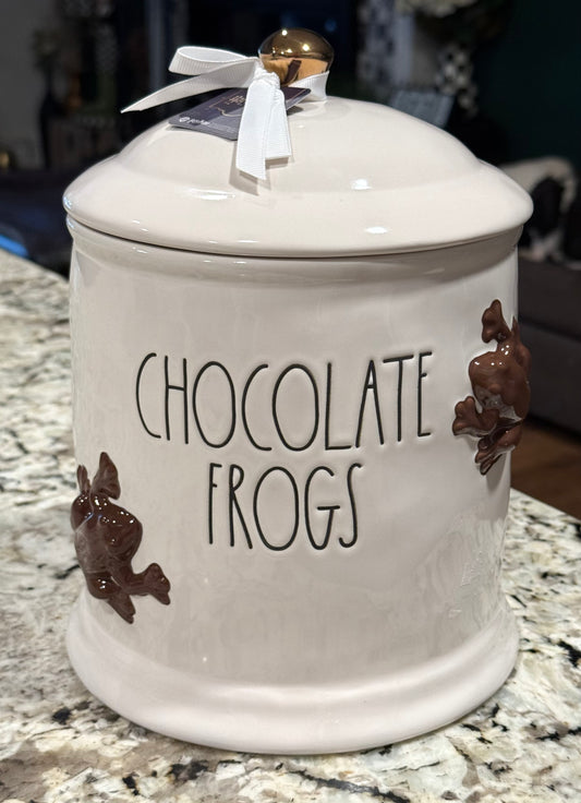 New Rae Dunn x Harry Potter ceramic CHOCOLATE FROGS large canister cookie jar