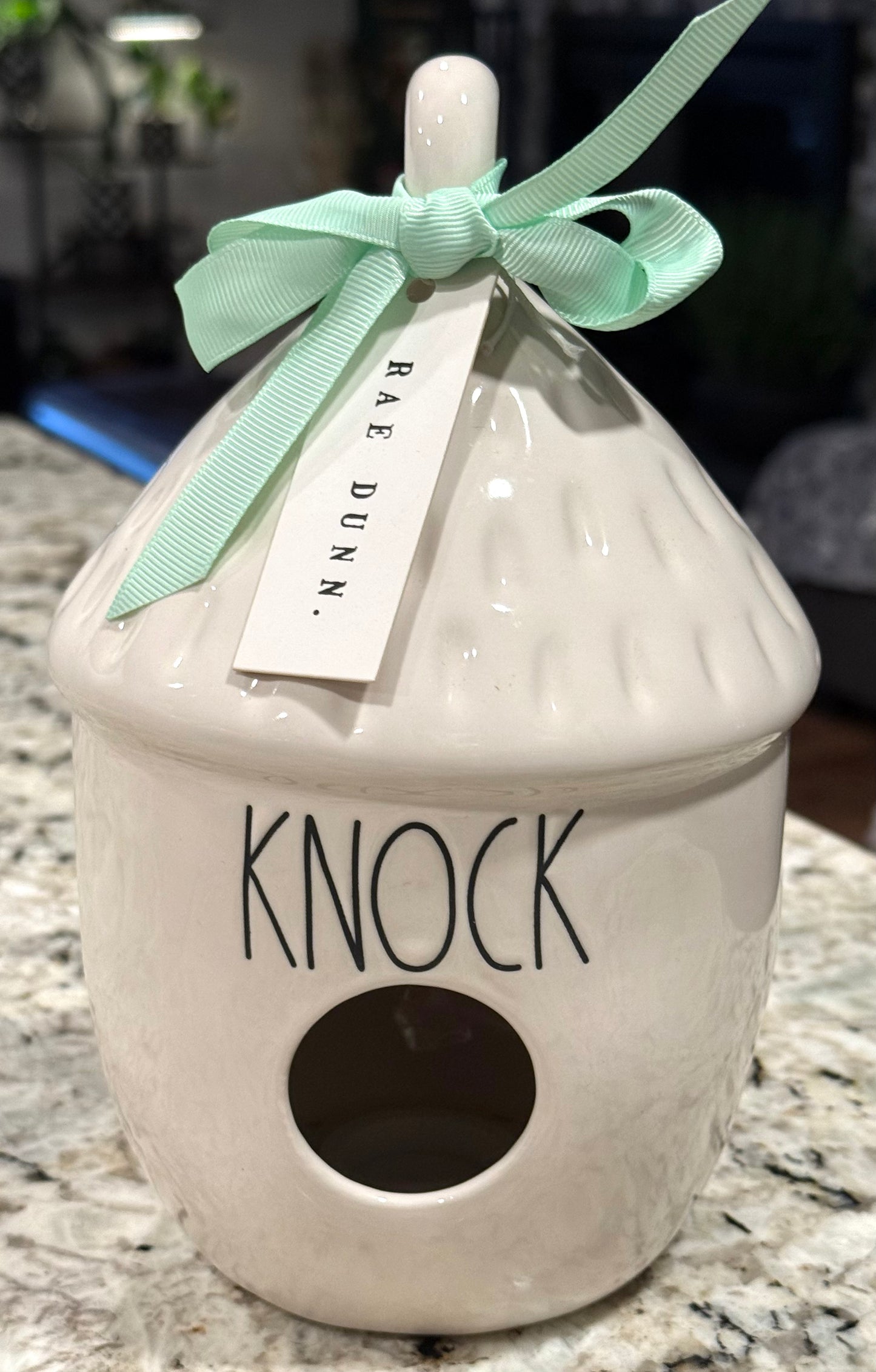 New Rae Dunn white ceramic style birdhouse KNOCK