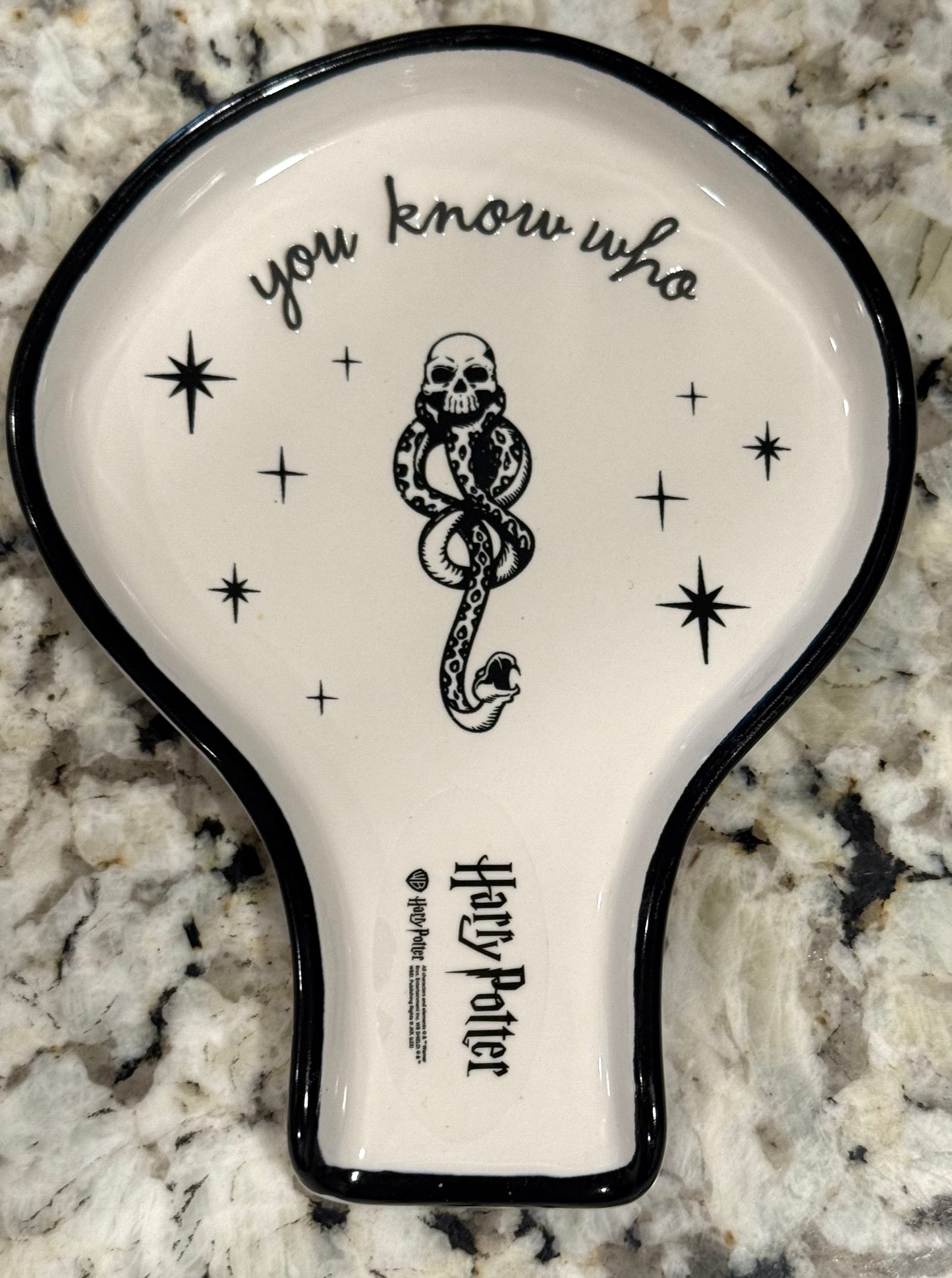 New Rae Dunn x Harry Potter ceramic spoon rest YOU KNOW WHO