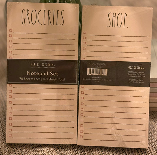 New Rae Dunn 2-pack stationary notepad set &SHOP & GROCERIES
