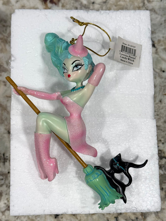 New December Diamonds Halloween decor ornament Loretta Pastel candy witch by Miss Fluff