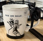 New Rae Dunn x Nightmare before Christmas white and black ceramic Halloween coffee mug JACK AND SALLY