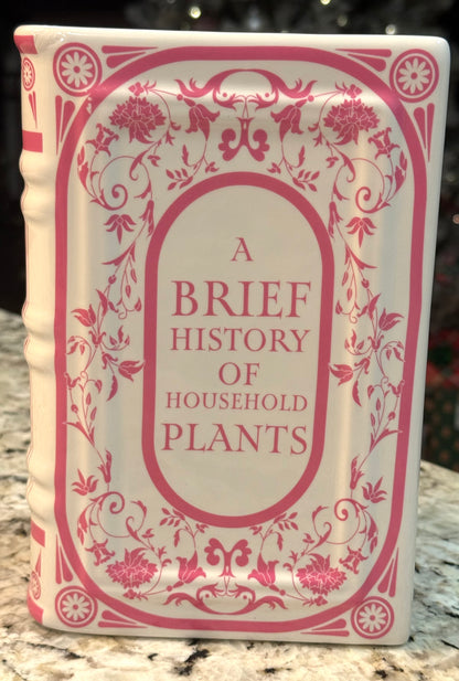 New ceramic book vase pink & white A Brief History of Household Plants
