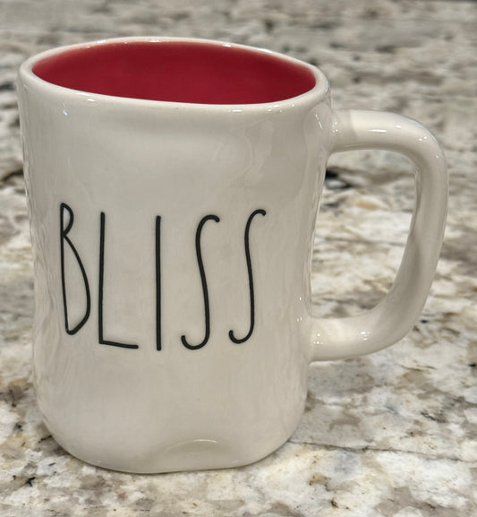 Rae Dunn white ceramic coffee mug BLISS