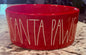 New Rae Dunn large red ceramic bowl 8” SANTA PAWS