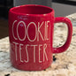 New Rae Dunn red ceramic coffee mug COOKIE TESTER