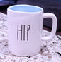 Rae Dunn white ceramic coffee mug HIP/HOP