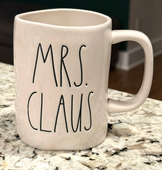 Rae Dunn white ceramic coffee mug MRS. CLAUS