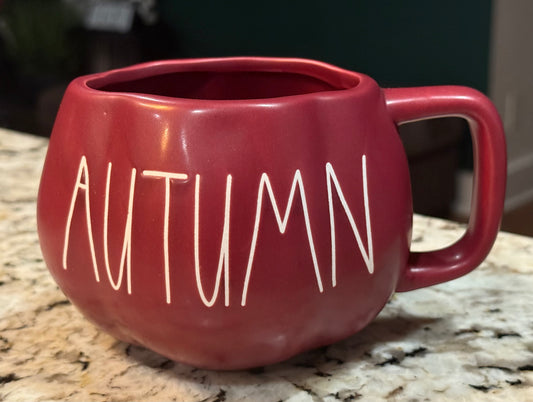 New Rae Dunn burgundy ceramic mug AUTUMN